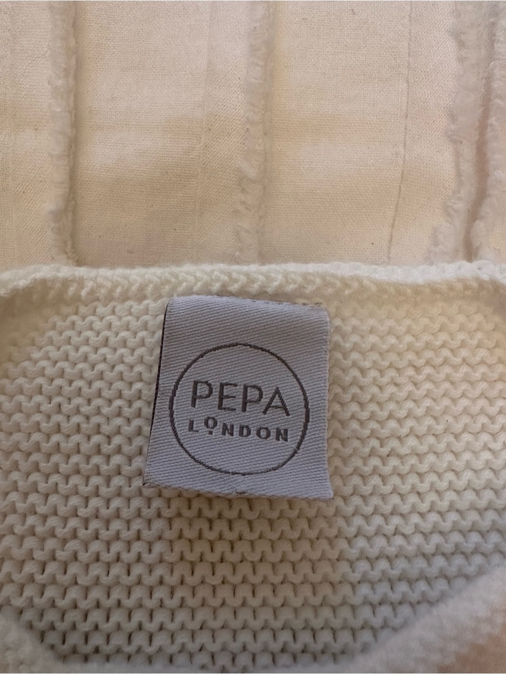 Cream Double-Breasted Knit Kids sweater - Picture 3 of 4